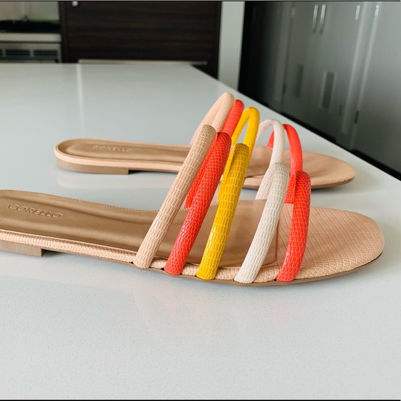 Ombre Strappy Flat Slide Sandals by Corello l Similar to $375 Mansur Gavriel - Picture 8 of 12